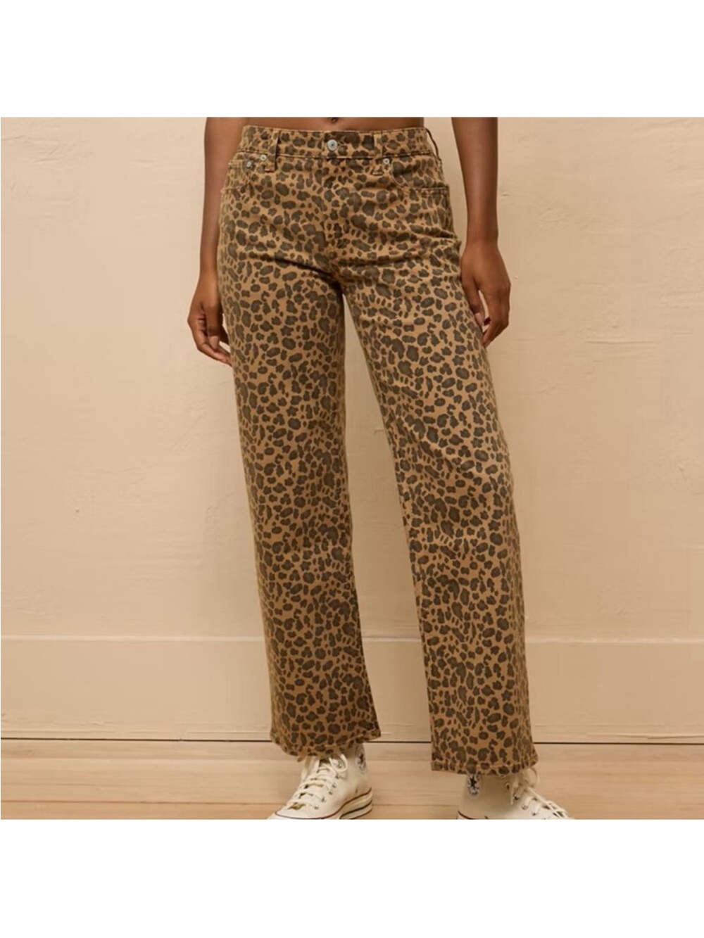 American Eagle stretch leopard high waisted stovepipe ankle jeans